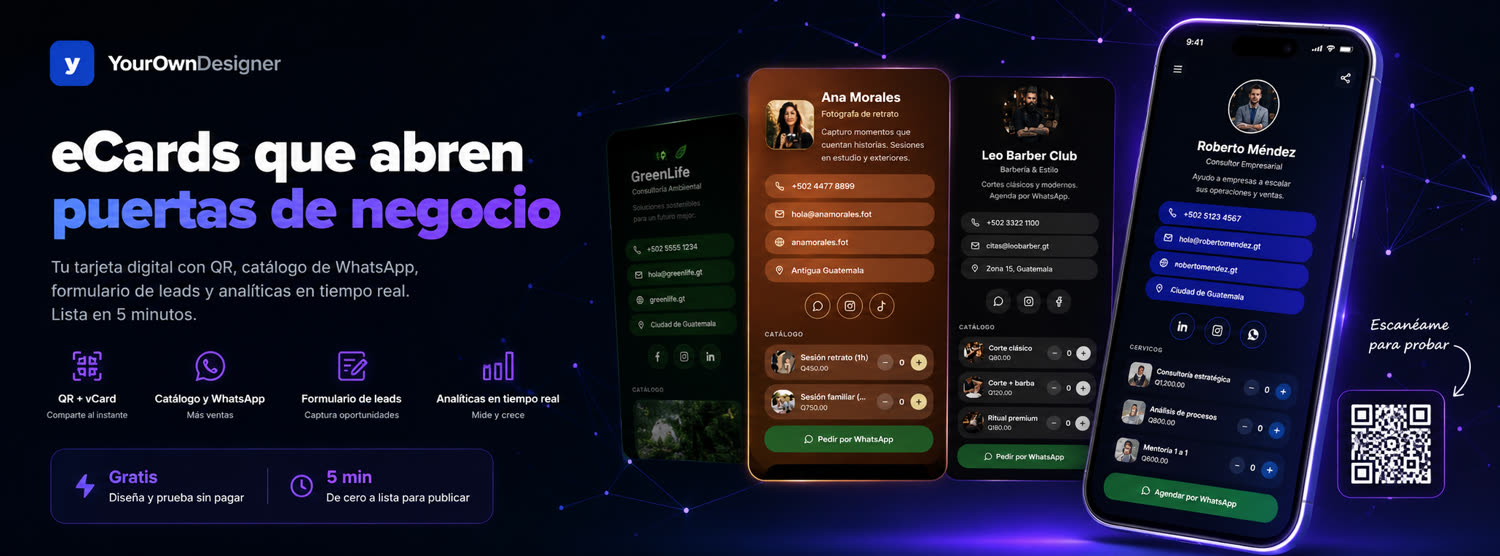 YourOwnDesigner — tarjetas digitales